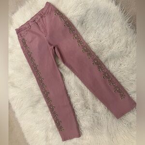 Gloria Vanderbilt Pink Embroidered Amanda Jeans